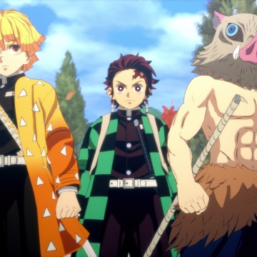 Kimetsu no Yaiba - The Hinokami Chronicles 2, 5K, Demon Slayer: Kimetsu no Yaiba, Tanjiro Kamado, Zenitsu Agatsuma, Inosuke Hashibira