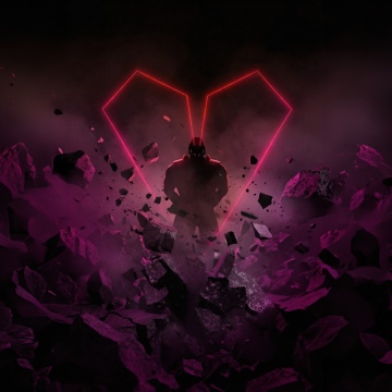 Darkseid, Supervillain, DC Comics, Love heart, Dark background, 5K