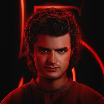 Joe Keery, Steve Harrington, Dark background, Stranger Things, Season 5, 5K