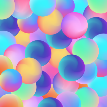 Spheres, Colorful, Gradient shapes, Abstract background, Vibrant, 5K