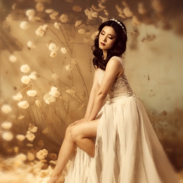 Halley Kim, Golden yellow, Floral Background, 5K, 8K, South Korean