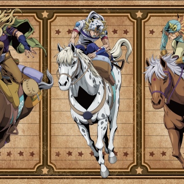 Steel Ball Run: JoJo's Bizarre Adventure, Official, Anime poster, 2026 series, Anime series, 5K, Gyro Zeppeli, Johnny Joestar, Diego Brando