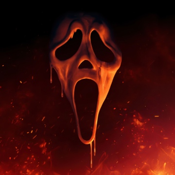 Scream 7, Ghostface, 8K, 2026 Movies, Fire effect, Scary mask