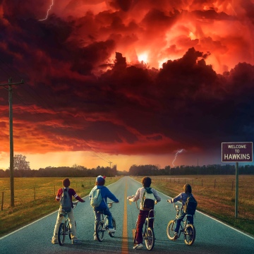 Stranger Things, Welcome to Hawkins, Bicycle, Iconic, Netflix series, 5K