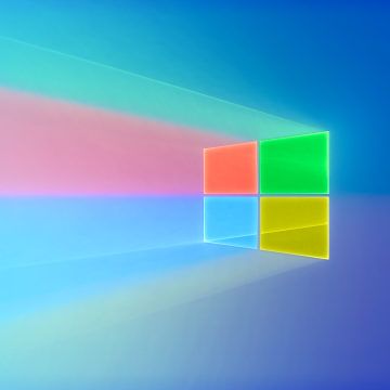 Windows 10, Windows logo, Colorful, Glossy, Gradient background