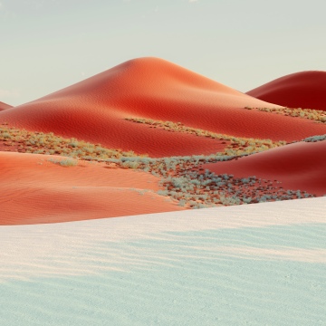 Red dunes, Desert, Sand Dunes, 5K, Dreamy, Surreal landscape, Serene, Microsoft Design