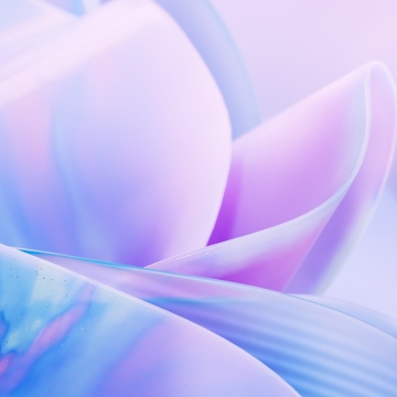 Translucent, Petals, Pastel colors, Holographic, Lavender flowers, Bloom, Pastel gradient, Iridescent, 3D Render, Microsoft Design