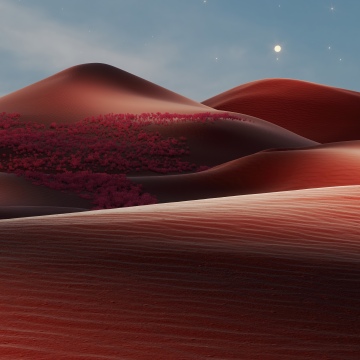 Terracotta, Sand Dunes, Desert, Dreamlike, Warm, Aesthetic, Deep red, 5K, Microsoft Design