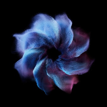 Xiaomi, AMOLED, Stock, Abstract flower, Swirls, Nebula, Blue abstract, Particles, 5K, 8K