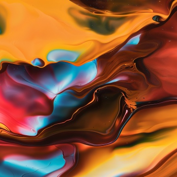 Colorful abstract, Fluid art, Abstract background, Vibrant, Liquid art, Yellow abstract, Ultrawide, 5K