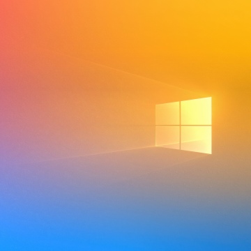 Windows 10, Yellow gradient, Gradient background, Vibrant, 5K, Windows logo
