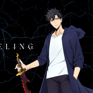 Sung Jinwoo, Dark background, Solo Leveling, Dagger
