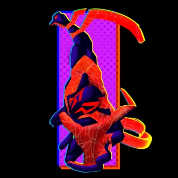 Spider-Man 2099, Black background, AMOLED, Artwork, 5K, Marvel Cinematic Universe
