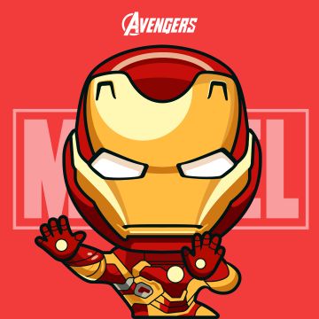 Iron Man, Chibi, Cartoon, Marvel Comics, Avengers