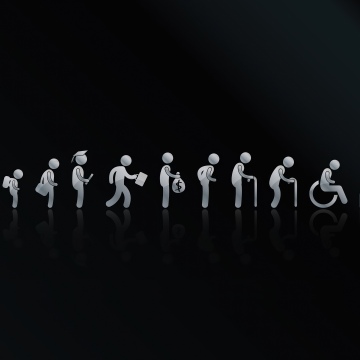 Human life journey, Minimalist, Monochrome, Dark background, 5K
