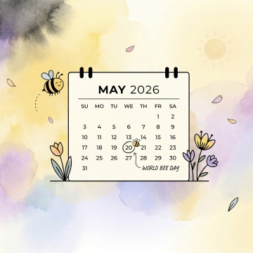 May 2026 Calendar, World Bee Day