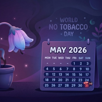 May 2026 Calendar, World No Tobacco Day