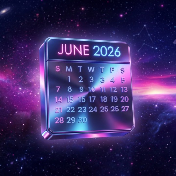 Neon June 2026 Calendar