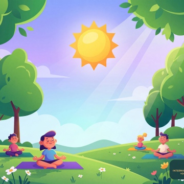 June 2026 Calendar, Yoga Day wallpaper