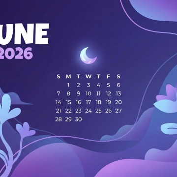 Purple June 2026 Calendar