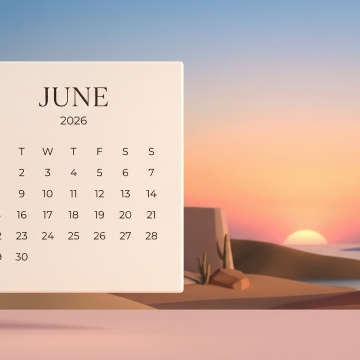 June 2026 Calendar, Landscape