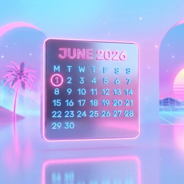 Synthwave June 2026 Calendar