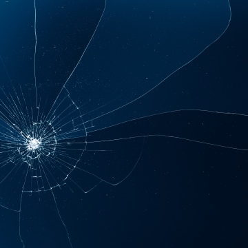 Shattered glass, Blue background, Broken screen, 5K