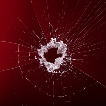 Shattered glass, Red background, 5K, Broken screen