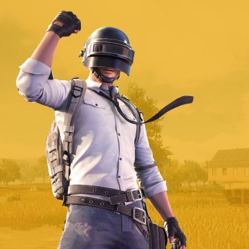 PUBG MOBILE, Level 3 helmet, PlayerUnknown's Battlegrounds, Yellow background