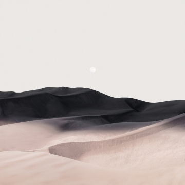 Sand Dunes, Moon, Desert, Minimalist, Xiaomi HyperOS 3.1, Grey