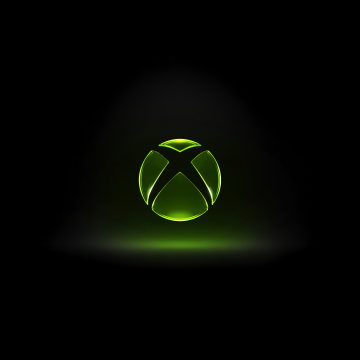 Xbox logo, Black background, Glassy, 5K, Minimalist