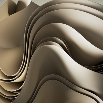 Windows 11, Abstract Waves, Beige, 3D Render