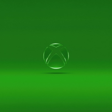 Xbox logo, Glassy, Green background, 5K, Minimalist