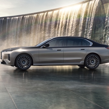 BMW 740i xDrive, 2027, 5K, 8K, Luxury Sedan, BMW 7 Series, Waterfall
