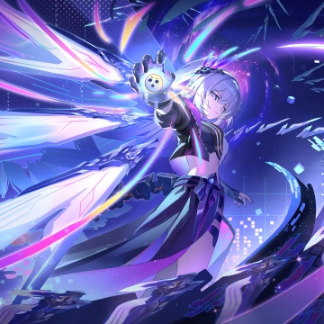 Silver Wolf, Honkai: Star Rail, Purple aesthetic, 5K, Cyberpunk