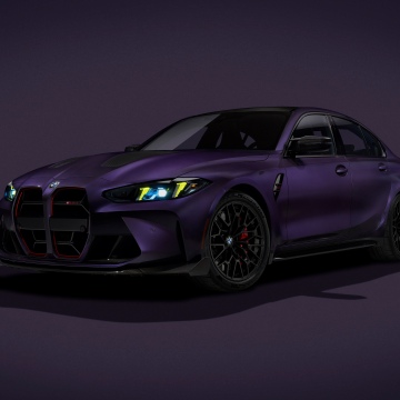 BMW M3 CS Handschalter, 2027, Dark purple, Purple car, 5K, BMW M3 CS
