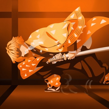Zenitsu Agatsuma, Action, Demon Slayer: Kimetsu no Yaiba, Thunder Breathing, 5K