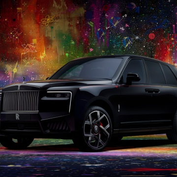 Rolls-Royce Cullinan Black Badge, 2026, 5K, 8K, Black cars, Colorful background