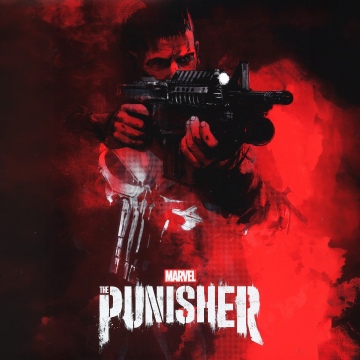 The Punisher, Poster, Jon Bernthal, 5K, Red aesthetic