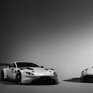 Aston Martin GT3, Aston Martin GT4, Monochrome, 2020, 5K, 8K, Black and White