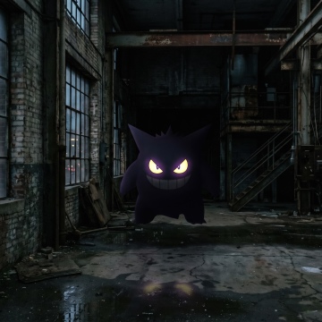 POKÉMON Gengar, Abandoned building, Gritty, Ghost