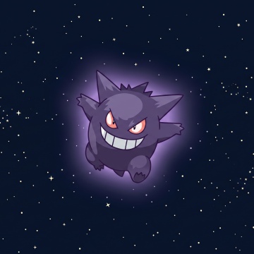 Gengar, POKÉMON, Stars in sky, Night sky