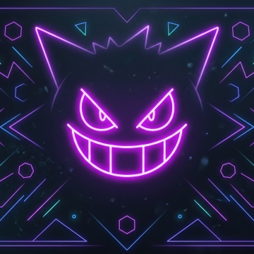 Neon Gengar, Pokémon, Geometric
