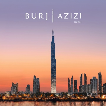 Burj Azizi, Skyscraper, Dubai City Skyline, Sheikh Zayed Road, Sunset, Modern architecture