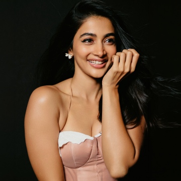 Pooja Hegde, Dark background, 8K, Indian actress, 5K