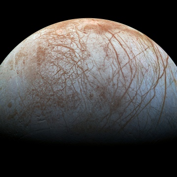 Europa, Jupiter Moon, 5K, Black background, NASA