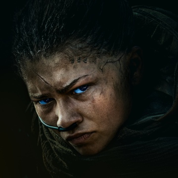 Zendaya as Chani, Dune: Part Three, 2026 Movies, Dark background, Blue eyes