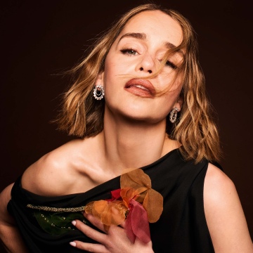 Emilia Clarke, Hunger Magazine, 2026, 5K, Brown background, Dark background