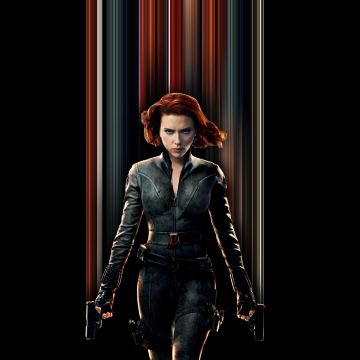 Scarlett Johansson, Black Widow, Black background, 2020 Movies, 5K