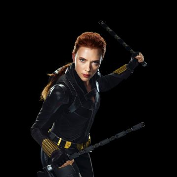 Black Widow, Natasha Romanoff, Scarlett Johansson, Black background, 2020 Movies, 5K